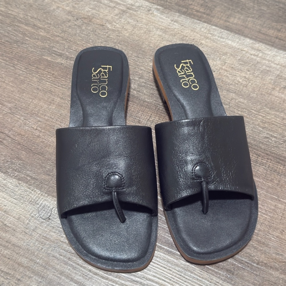 Franco Sarto Black Slide Sandals - Picture 4 of 5